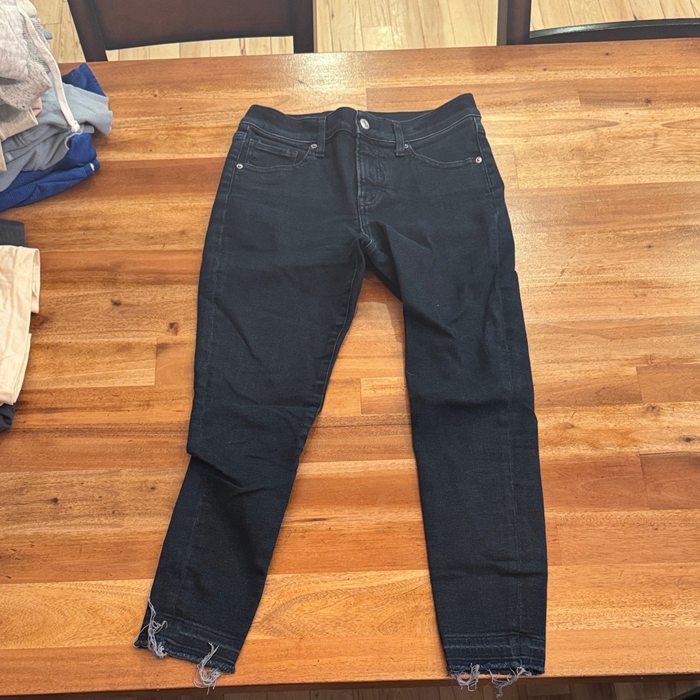 Express Dark Blue Ankle Jeans